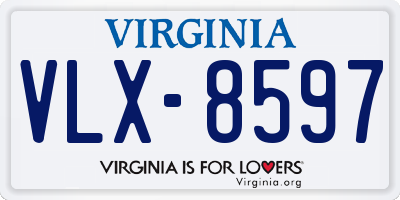 VA license plate VLX8597