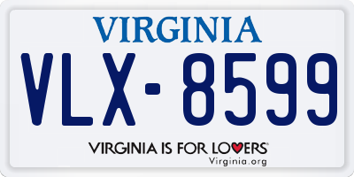 VA license plate VLX8599