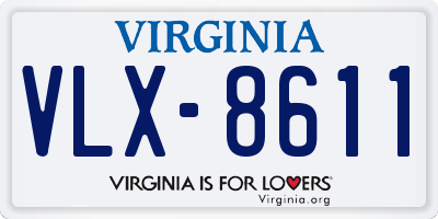 VA license plate VLX8611