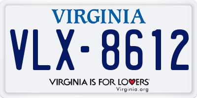 VA license plate VLX8612