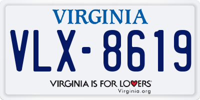 VA license plate VLX8619