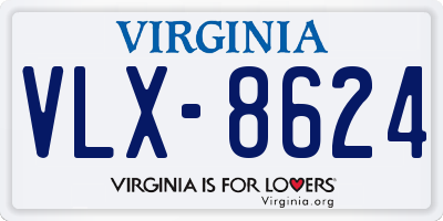 VA license plate VLX8624