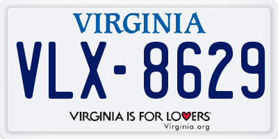 VA license plate VLX8629