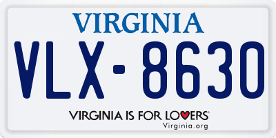 VA license plate VLX8630