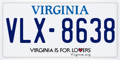 VA license plate VLX8638