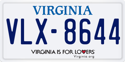 VA license plate VLX8644