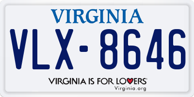 VA license plate VLX8646