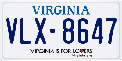 VA license plate VLX8647