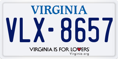 VA license plate VLX8657