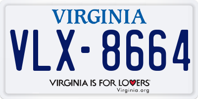 VA license plate VLX8664