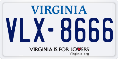 VA license plate VLX8666