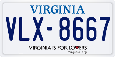 VA license plate VLX8667