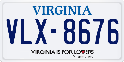 VA license plate VLX8676