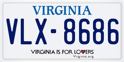 VA license plate VLX8686