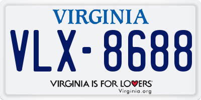 VA license plate VLX8688