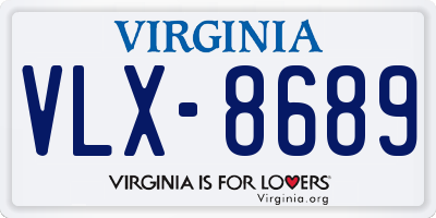 VA license plate VLX8689