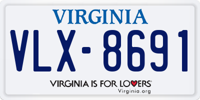 VA license plate VLX8691