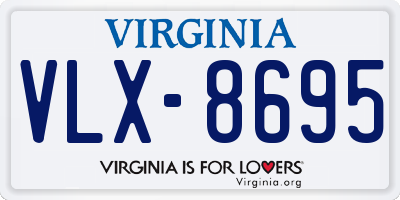 VA license plate VLX8695