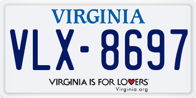 VA license plate VLX8697