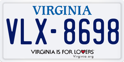 VA license plate VLX8698