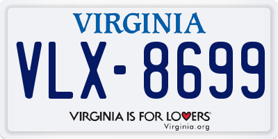 VA license plate VLX8699