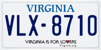 VA license plate VLX8710