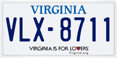 VA license plate VLX8711