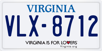 VA license plate VLX8712