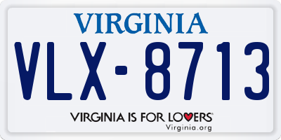 VA license plate VLX8713