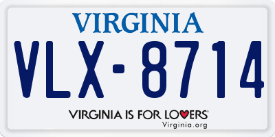VA license plate VLX8714