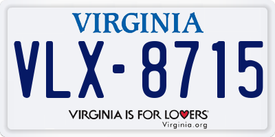 VA license plate VLX8715