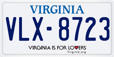 VA license plate VLX8723