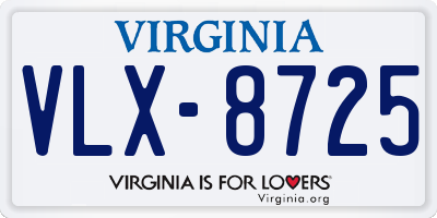 VA license plate VLX8725