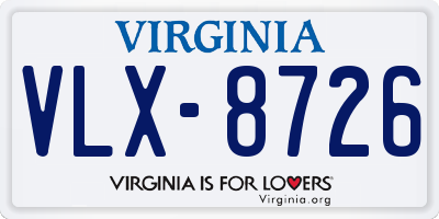 VA license plate VLX8726