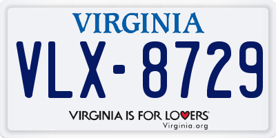 VA license plate VLX8729