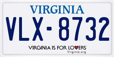 VA license plate VLX8732