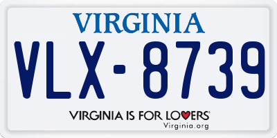 VA license plate VLX8739