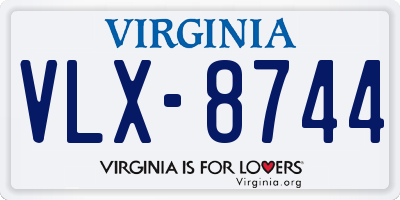 VA license plate VLX8744