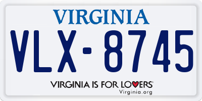 VA license plate VLX8745