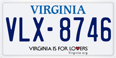 VA license plate VLX8746