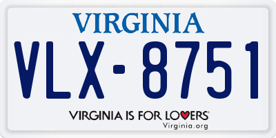 VA license plate VLX8751