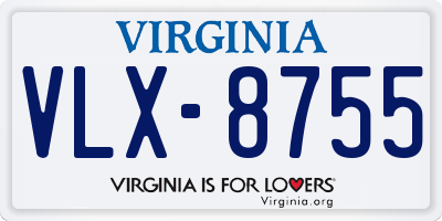 VA license plate VLX8755