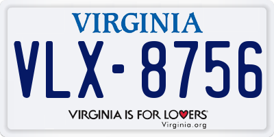 VA license plate VLX8756