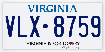 VA license plate VLX8759