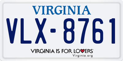 VA license plate VLX8761