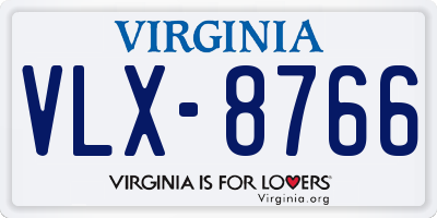 VA license plate VLX8766