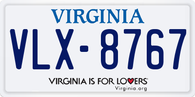 VA license plate VLX8767