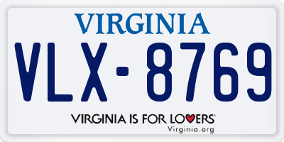 VA license plate VLX8769