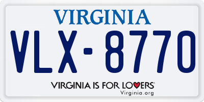 VA license plate VLX8770