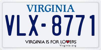 VA license plate VLX8771